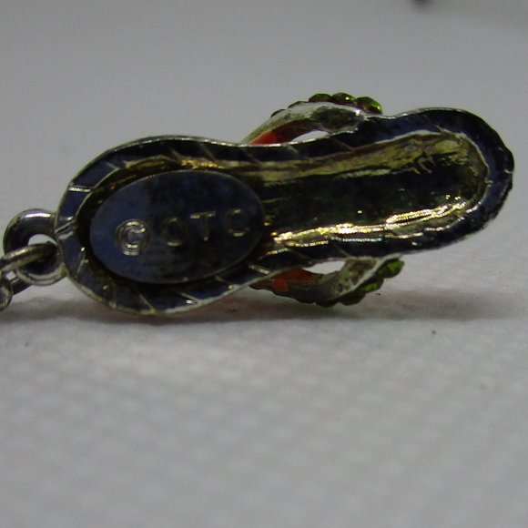 rhinestone enamel flip flop earrings - Picture 4 of 4